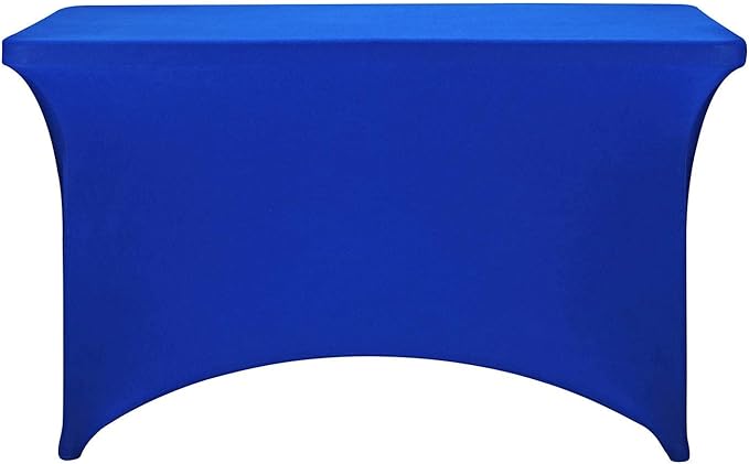 FORLIFE 4Pack Spandex Table Covers，Fitted Tablecloth for Rectangular Tables, Stretch Patio Table Covers, Universal Spandex Table Cover for Wedding, Banquet, Party (4ft, Royal)