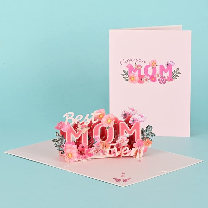 Mother's Day Pop Up Card, 3D Greeting Card for Mother's Day, Thinking of You, Thank You, Anniversary, Engagement, Just Because for Woman Wife Mother Mom All Occasion