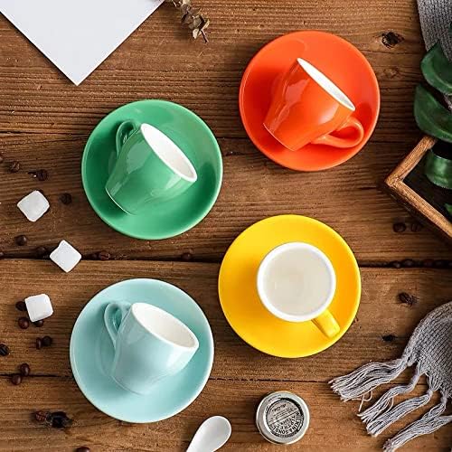 Porcelain Espresso Cup with Saucer, Espresso shot Cup, 80ml/2.7Oz, Blue