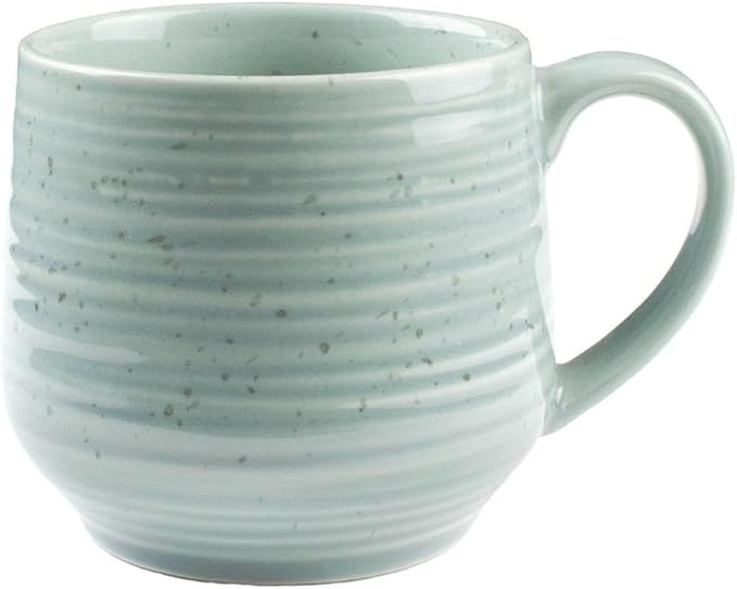 Sango Siterra Artist's Blend 17 oz. Stoneware Mug Set – Service for 4, Rustic Design, Assorted Colors, Scratch-Resistant, Microwave & Dishwasher Safe, for Everyday Dining & Entertainment