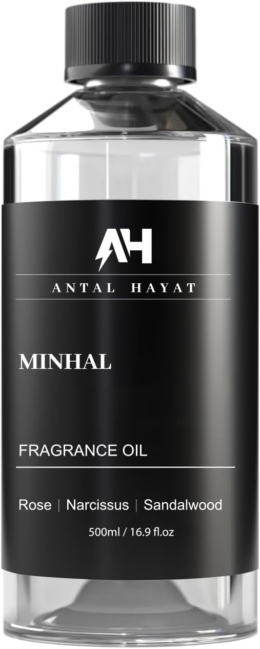 Hotel Scents Diffuser Oil Minhal 500mL – Luxury Home Scent Refill with Rose, Narcissus, Patchouli – Inspired by Iris de Nuit Perfume – Premium Essential Oil for Waterless & Ultrasonic Diffuser