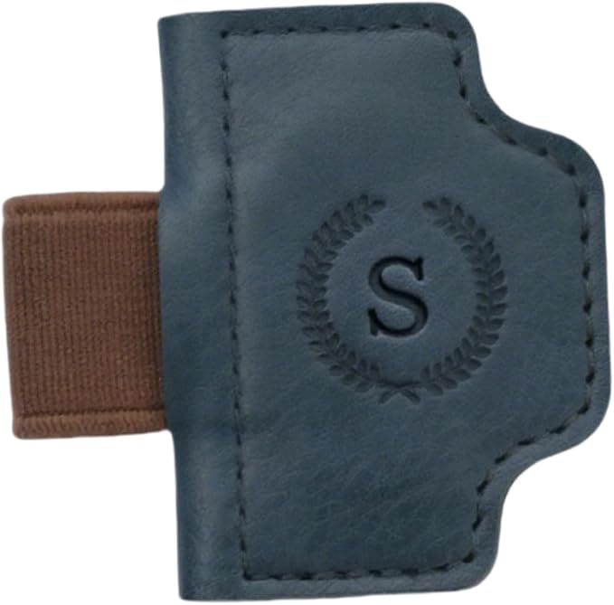 Personalized Magnetic Bygone Mark Bookmark with Pen Holder, 26 Letters Name Initial Custom Leather Book Mark for Women, Gifts for Book Lovers and Readers (Blue,S)