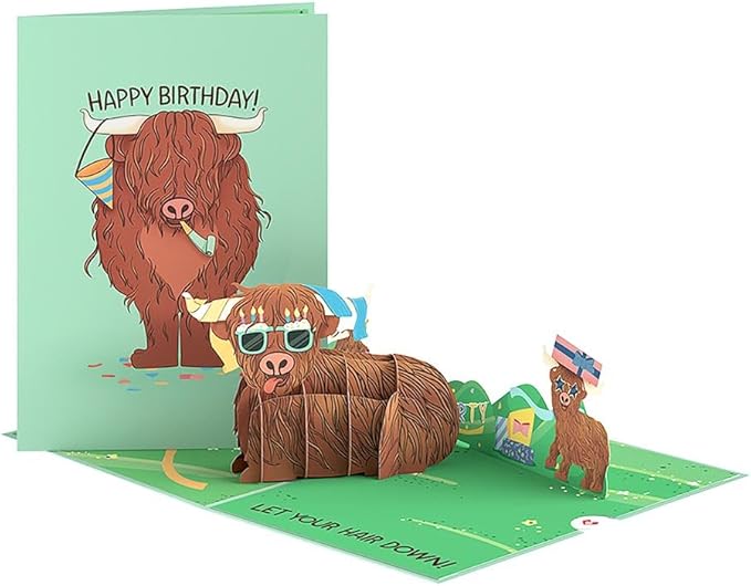 Lovepop Birthday Pop-Up Card for Her, Him, Men, Women - 3D Animal Greeting Cards - Let Your Hair Down - 5" x 7" - Blank Notecard & Envelope Included