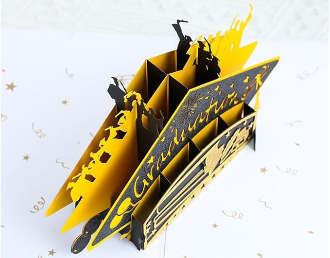 Graduation Pop Up Card – 3D Graduation Cap Greeting Card with Envelope & Blank Note – Handmade Congratulations Card for College, High School, or University – Gift for Him, Her, Class of 2025