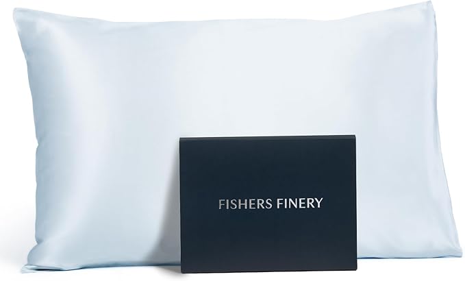 Fishers Finery 25mm 100% Pure Mulberry Silk Pillowcase (Blue King)