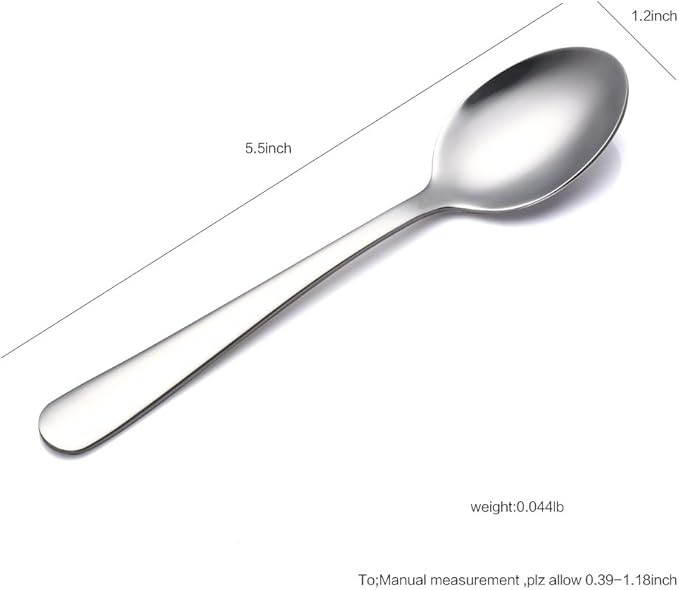 Buyer Star 12 Pieces SilverTeaspoons 5.5-Inch Mini Coffee Spoons Stainless Steel Sugar Demitasse Espresso Spoons
