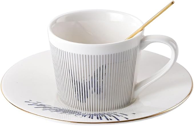 Mirror Cups and Saucers, Mirror Reflection coffee mug, Ceramic Coffee Mug with Saucer Set, Tea Cups and Saucers Sets for Women Wedding Party Afternoon Tea (Silver butterfly)