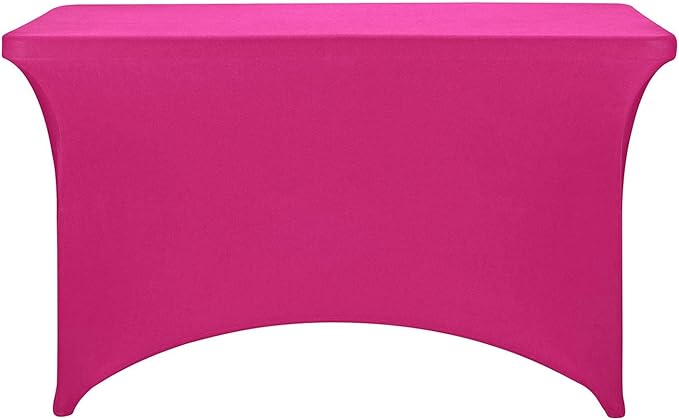 FORLIFE 2Pack Spandex Table Covers，Fitted Tablecloth for Rectangular Tables, Stretch Patio Table Covers, Universal Spandex Table Cover for Wedding, Banquet, Party (4ft, Fuchsia)
