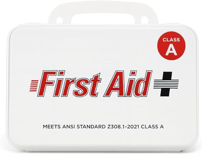 ProStat First Aid 8289 | ANSI Z308.1-2021 Class A & OSHA Compliant 25-Person Plastic First Aid Kit | Type III Wall Mount or Portable Case | Workplace, Industrial, Office & Construction Safety Kit