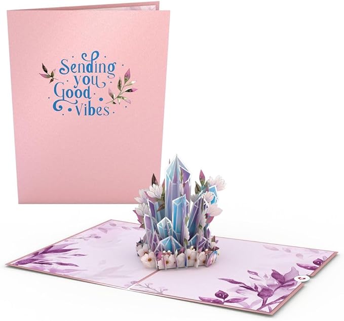 Lovepop Everyday Pop-Up Card for Her and Him- 3D Thinking of You Greeting Cards for Boys, Girls, Men, Women - Sending Good Vibes - 5" x 7" Crystals - Blank Note Card & Envelope Included
