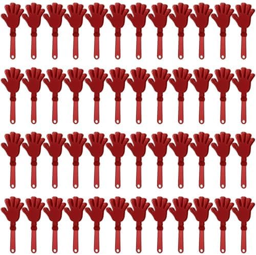 100 Pcs Maroon Hand Clappers 7.5 Inch Clappers Noisemakers Noise Makers Party Favors Plastic Clapper Sporting Events Cheers Ball Dance Basketball Football Noisemakers （Maroon）