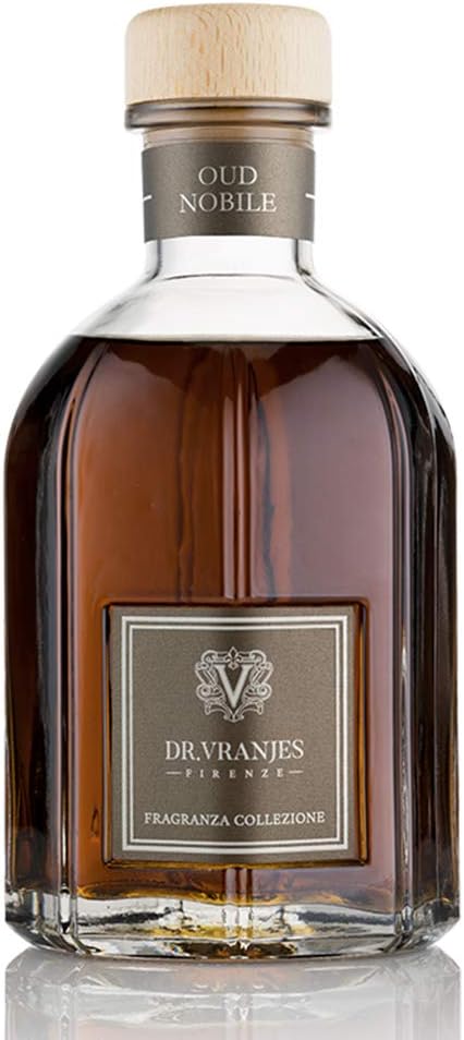 Dr. Vranjes - Oud Nobile 250 ml Diffuser + Double Pack of White Sticks (3 Pieces Bundle)- Luxury Home Fragrance, Made in Italy, Main Scent: Oriental, Olfactory Pyramid: Bergamot, Oud, Myrrh