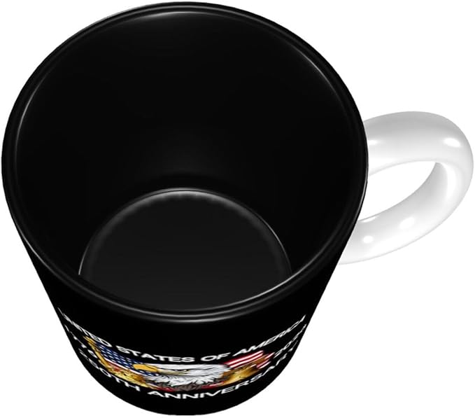 The USA Black 2 250th 11oz Ceramic Mug Cute Coffee Mugs Tea Cup with Handle for Office and Home Gift for Men Women