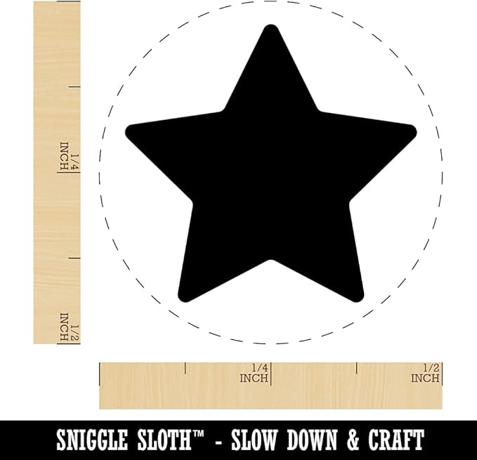 Star Shape Excellent Self-Inking Rubber Stamp for Stamping Ink Stamper Crafting Planners - 1/2 Inch Mini - Dry Pad (No Ink)