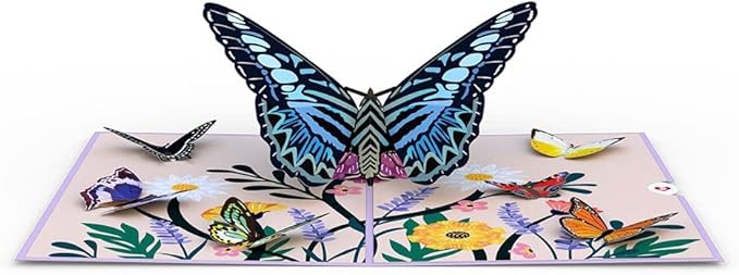 Lovepop Mother's Day Card - Garden Butterflies, Laser Cut and Handcrafted, 5 x 7 Inches, Blank Envelope Included