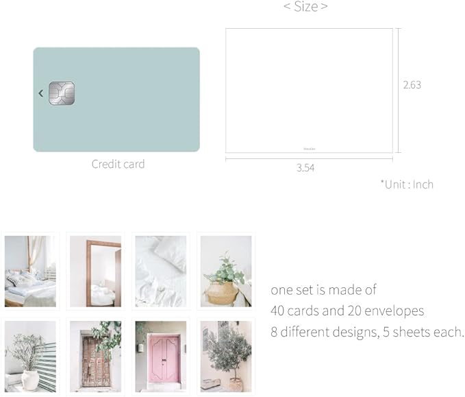 Monolike Message Break time ver.2 card - mix 40 mini Single cards, 20 envelopes package