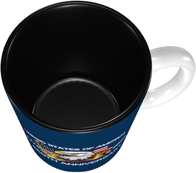 The USA Blue 2 250th 11oz Ceramic Mug Cute Coffee Mugs Tea Cup with Handle for Office and Home Gift for Men Women