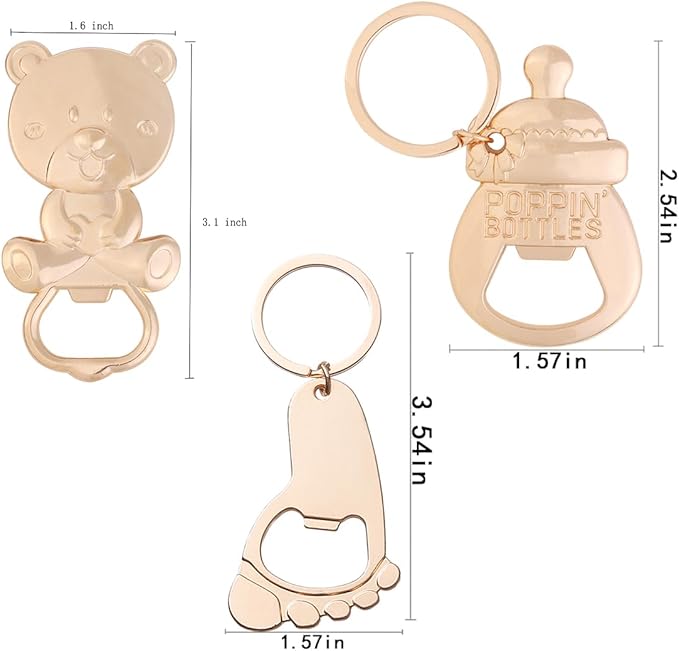 24 pcs Baby Shower Favors for Guest Bottle Opener Baby Shower Keepsake Baby Shower Return Gift for Guest Baby Shower Souvenir for Boy or Girl Baby Shower Decorations (Pink-3)