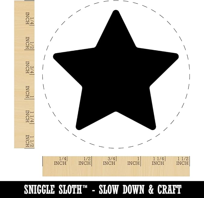 Star Shape Excellent Self-Inking Rubber Stamp Ink Stamper for Stamping Crafting Planners - 1-1/2 Inch Large - Blue Ink