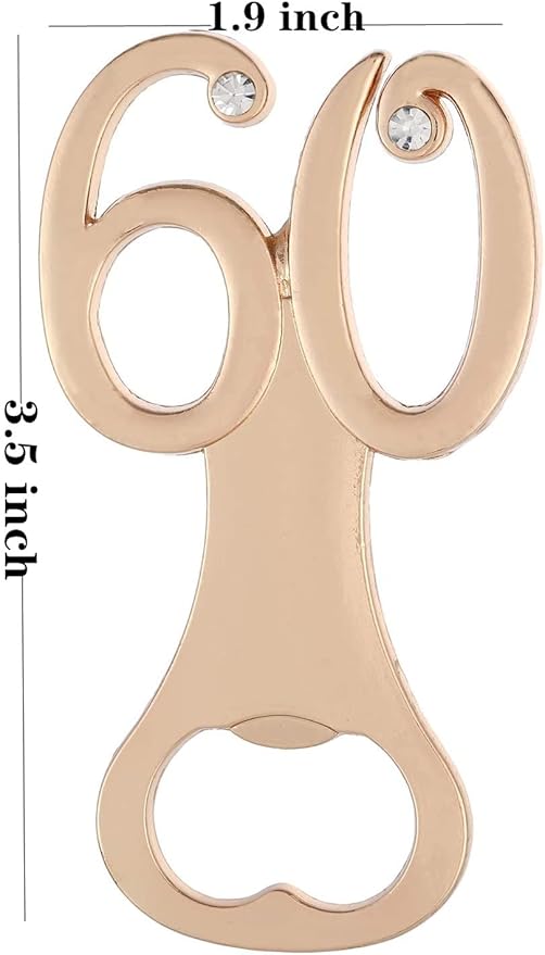 18 Packs Creative Bottle Openers for 60th Birthday Party Favors or 60th Wedding Anniversary Party Gifts 60th Birthday Party Gifts Souvenirs Decorations for Guests(60th)