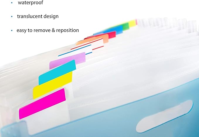 ELII 300 Pcs Tabs 2 Inch Sticky Index Tabs,Colorful Tabs for Notebooks,Writable and Transparent Book Tabs Page Tabs Colored Page Markers, Tabs for Books, Notebook Tabs, Tabs for Annotating Books