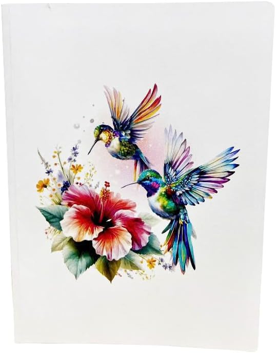 CUTPOPUP Birthday Card Pop Up, 3D Birthday Greeting Card, Mother's Day for Women, Mom, Wife, Grandma, Daughter (Hibicus Flower & Hummingbird Couple)