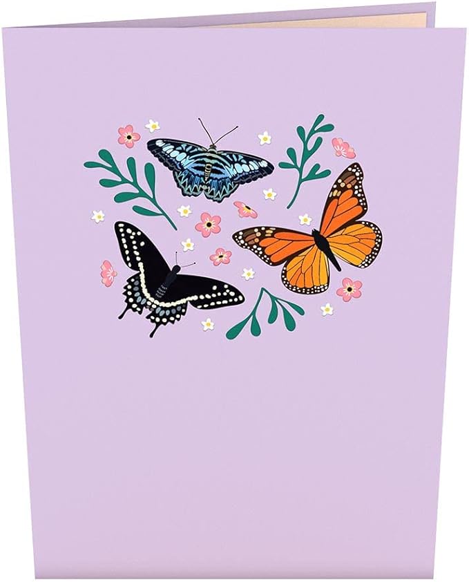 Lovepop Mother's Day Card - Garden Butterflies, Laser Cut and Handcrafted, 5 x 7 Inches, Blank Envelope Included