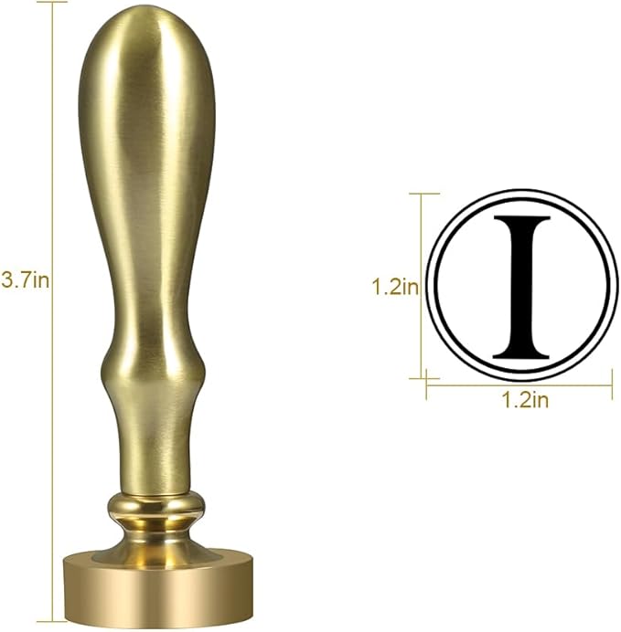 Ice Cube Stamp for Cocktails Ice Stamp Brass Head with Handle, Ice Branding Stamp for Ice Cubes Cocktail Whiskey Drinks Party Wedding Making DIY Crafting (Letter I)