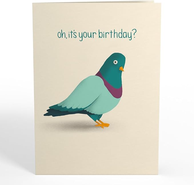 Lovepop Birthday Pop-Up Card for Her and Him - 3D Greeting Cards for Boys, Girls, Men, Women - ‘That’s Coo’ Funny Pigeon - 5" x 7" Card - Blank Notecard and Envelope Included