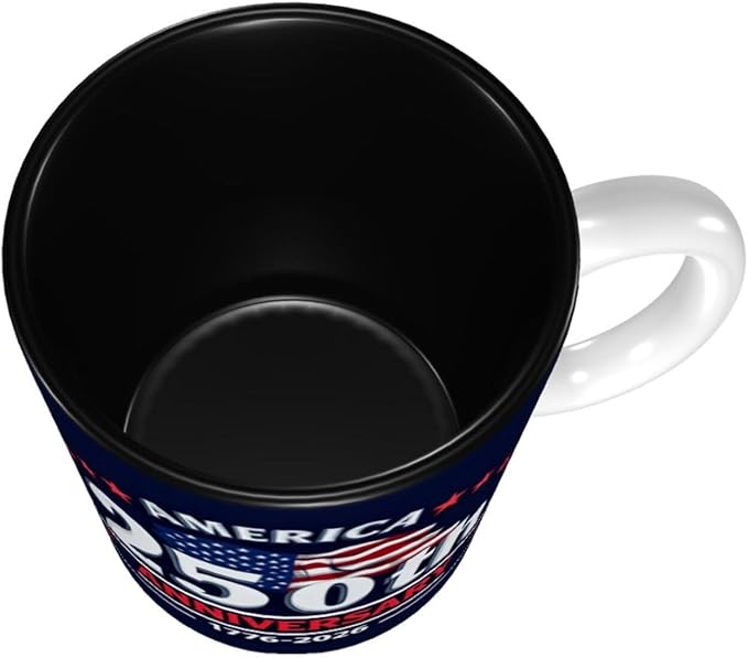 USA Flag 4 250th 11oz Ceramic Mug Cute Coffee Mugs Tea Cup with Handle for Office and Home Gift for Men Women
