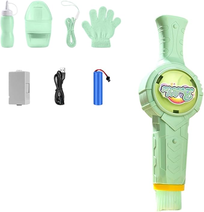 Puffpop Bubble Maker, Rechargeable Bubble Blower Machine with Gloves, Elastic Bubbles Fog Wand, Colorful Lights & Music, Bubbles Fog Game for Parties, Beaches Summer