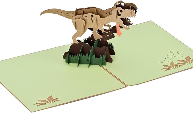 Pop Up Card with Dinosaur Design, Handmade 3D Popup Birthday Cards for Daughter, Son, Nephew, Niece, Kids on any Occasion