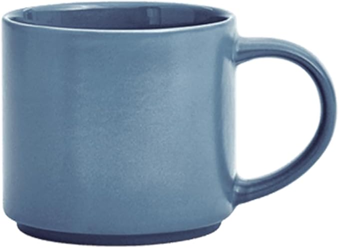Ceramic Coffee Mugs, 16 oz Big Size for Oatmeal, Bosmarlin Matte Blue, Birthday Gifts, Dishwasher & Microwave Safe, Daily Office and Home Use