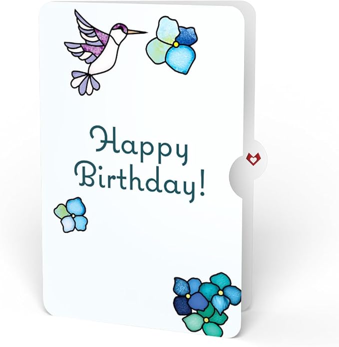 Lovepop Birthday Suncatcher Bouquet | Sunlit Hydrangeas Bouquet and Birthday Sentiment | 12" Bouquet | Mailable Envelope included