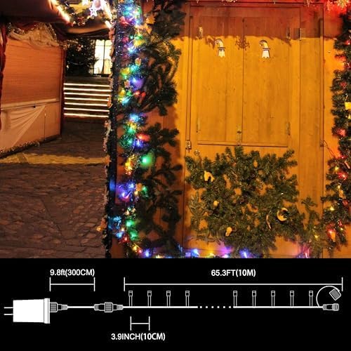 LAMPHOME 100 LED Easter String Lights, 33 FT Colorful Connectable Waterproof String Lights Clear Wire with 11 Modes, Easter Decorations for Indoor Outdoor Party Yard Garden (Multicolor)