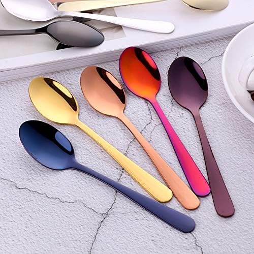 Buyer Star Nice 8-color Teaspoons 5.5-Inch Stainless Steel Mini Coffee Spoons Sugar Demitasse Espresso Spoons