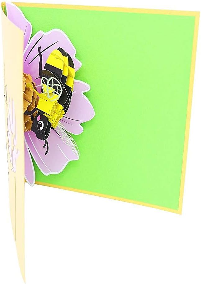 PopLife® Honey Bee 3D Pop Up Mother’s Day Card - Gardener’s Birthday, Happy Anniversary, Valentine's Day, Congratulations, Get Well Soon - for Wife, Mom, Grandma, Friend, Daughter, Sister