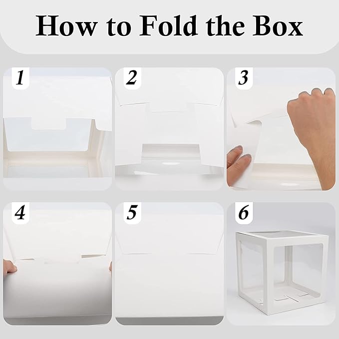 Baby Boxes with Letters for Baby Shower, Gender Reveal Decorations with 4 Transparent Balloon Boxes for Gender Reveal Baby Shower Decorations(White)