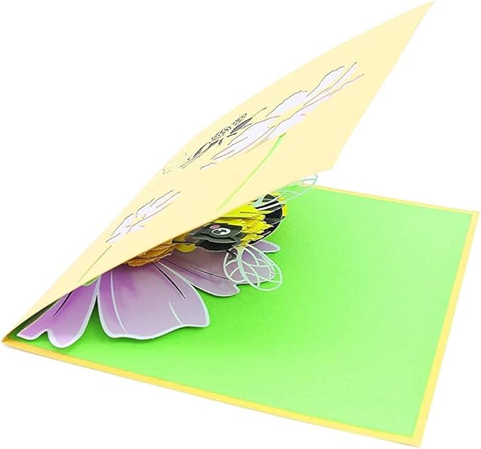 PopLife® Honey Bee 3D Pop Up Mother’s Day Card - Gardener’s Birthday, Happy Anniversary, Valentine's Day, Congratulations, Get Well Soon - for Wife, Mom, Grandma, Friend, Daughter, Sister