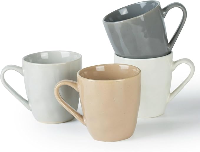 famiware Mars 4 Pieces Coffee Mug, 14 oz Tea Mug, Catering Mugs with Handle for Coffee, Tea, Cocoa, Milk, Multi-color