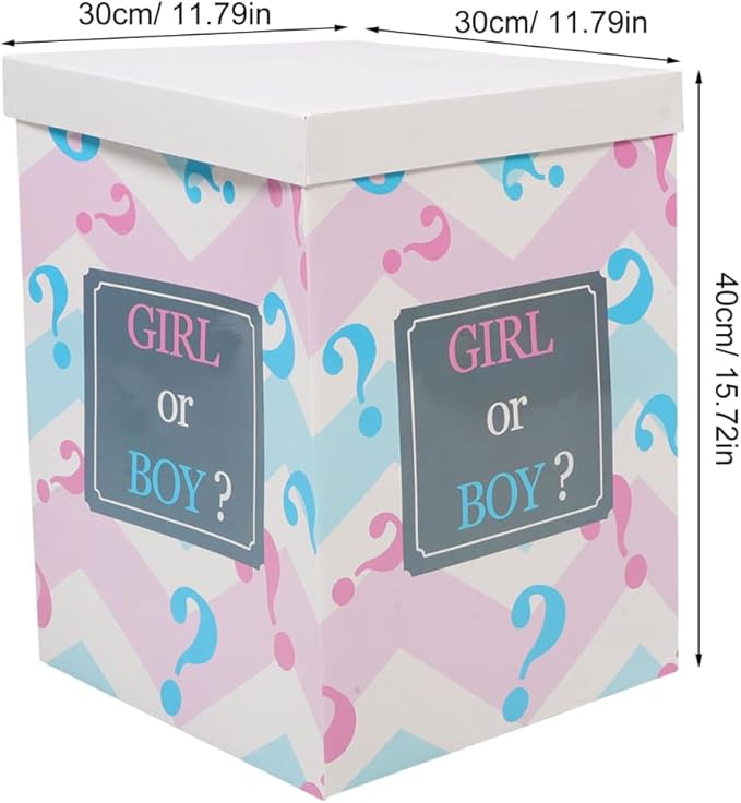 Paper Decorative Balloon Box for Shower Party Gender Reveal Boy Girl Balloon Boxes for Shower Decorations and Celebrations