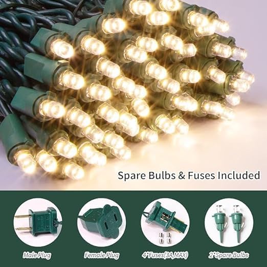 LAMPHOME 150 Count Warm White- String Lights - LED Christmas Light, Mini led for Indoor Outdoor Home Holiday Party Wedding Independence Day Decoration