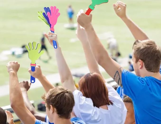 50 Pcs Hand Clappers Bulk, Plastic Clapper Noisemaker, Clapping Hands Noisemakers Party Favors Christmas Birthdays Game Prizes Classroom Rewards Football Sporting Events Cheers Supplies 7.5 Inch