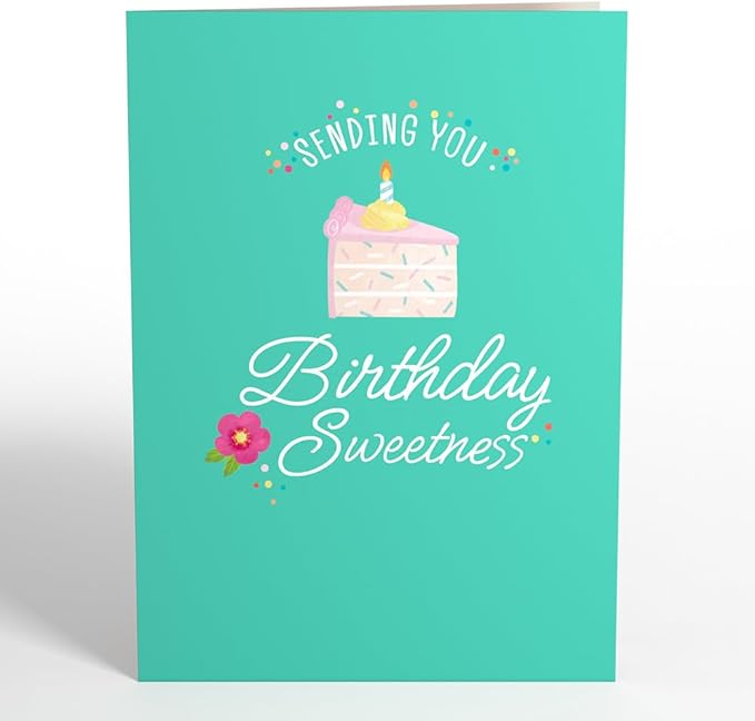 Lovepop Birthday Pop-Up Card with Mini Paper Bouquet for Her and Him - 3D Greeting Cards for Boys, Girls, Men, Women - Sending You Birthday Sweetness - 5 x 7 Card - Blank Note Card & Envelope Included