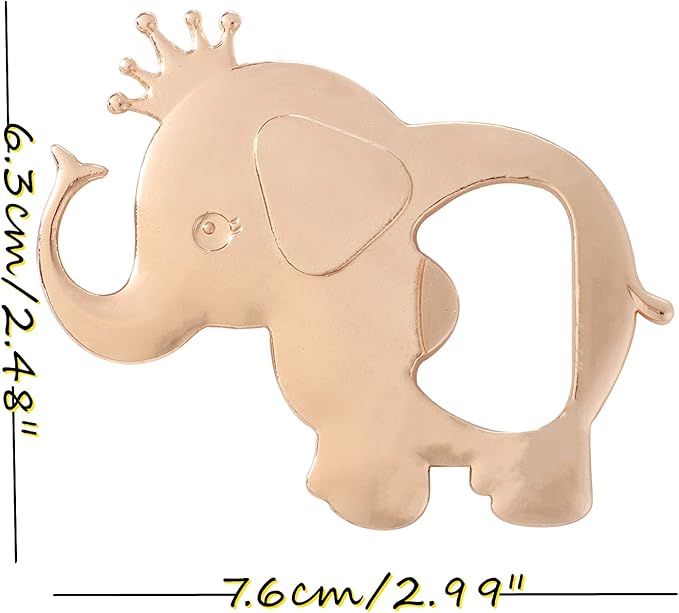 16PCS Baby Shower Party Favor for Guests Crown Elephant Bottle Opener Baby Shower Return Gifts Baby Baptism Birthday Party Decor Gender Reveal Party Supplies (Blue Crown Elephant, 16)