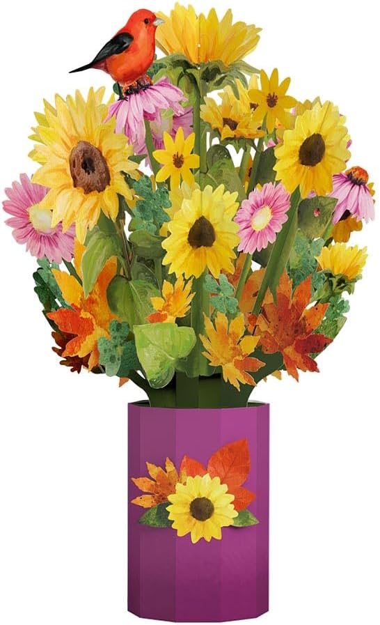 Lovepop Everyday Pop-Up Card for Her and Him - 3D Pop-Up Bouquet Greeting Cards for Men, Women - Sunflower - 12" x 8.5" Floral Bouquet - Blank Note Card Included