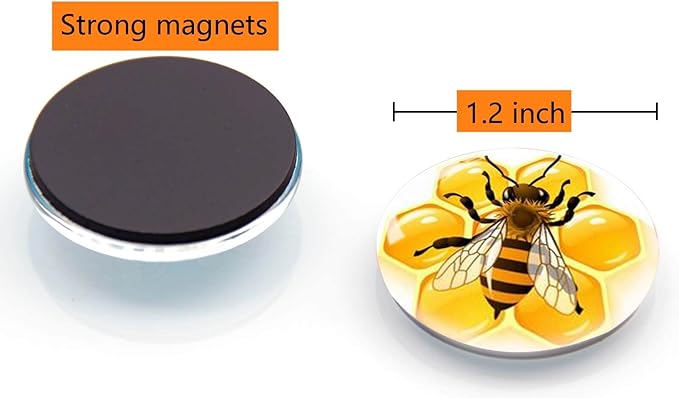 12Pcs Glass Refrigerator Magnets - Fridge Magnets Decoration for Classroom, Locker, Office Whiteboards, Cabinet, Dishwasher and Magnetic Surfaces (Sunflower)