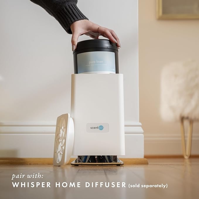 ScentAir Whisper Home Monthly Plug-in Refill, Fragrance Cartridge for Home and Office, Amazon Exclusive, Pure Linen