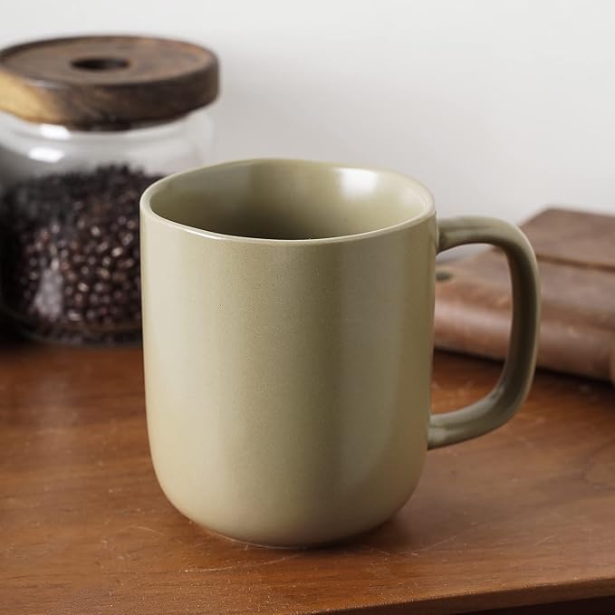 Stone Lain Stoneware Dish Set, 4 Mugs, Tom - Olive