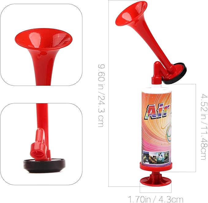 FARBIN Loud Air Horn Handheld Pump Air Horn Noisemakers for Kids Birthday Party, Football Match Sporting Events, Festival Celebrations, Fog Warning Horn Trump, 2pcs (Mini handheld horn 2pcs)